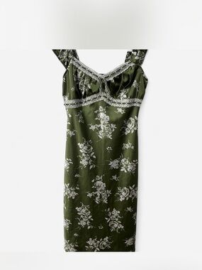 inspired hearts green floral dress Inspired Hearts Green Floral Ruffle Dress